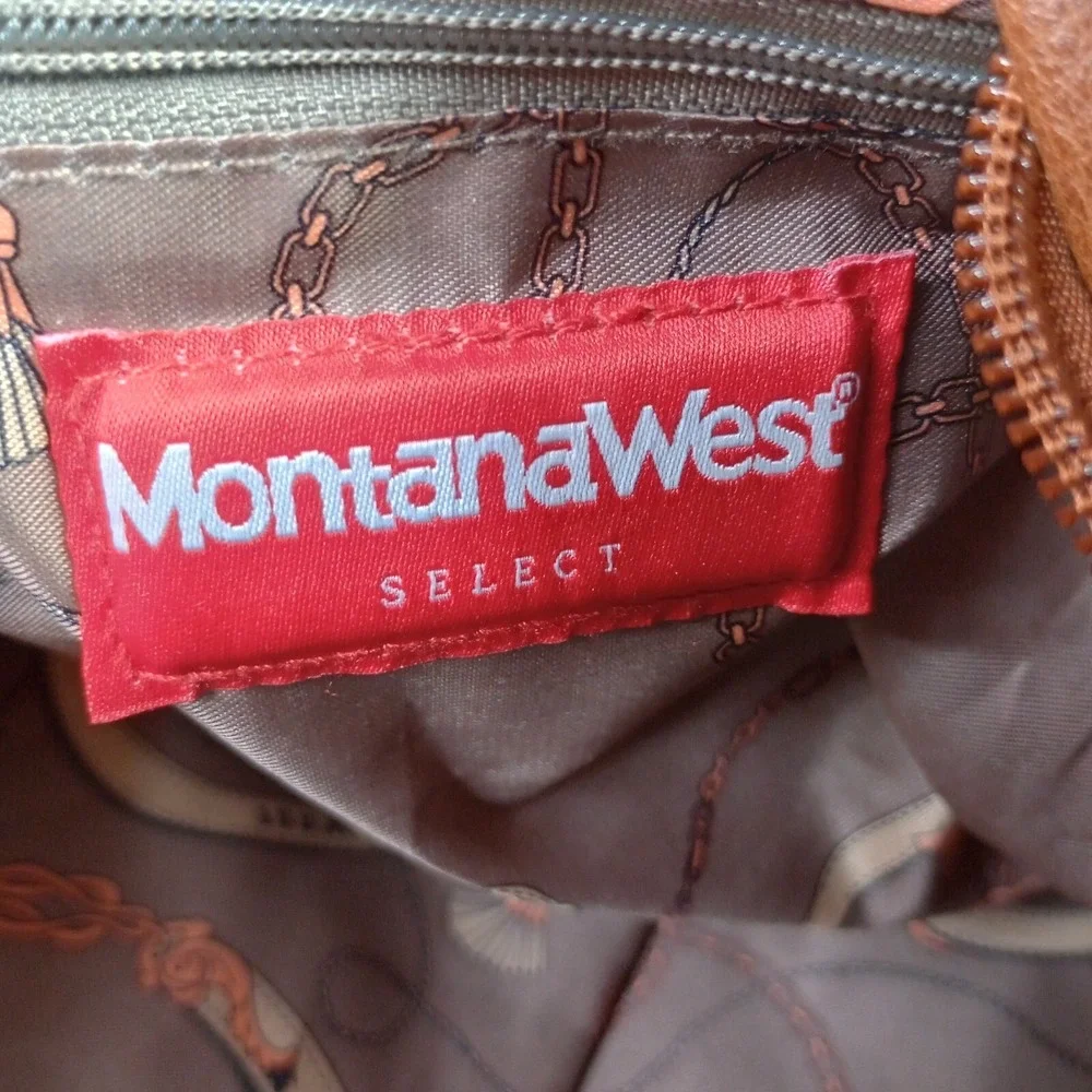 Montana West Brown‎ Two Tone Western Hobo Vegan Leather Tote Shoulder Bag Purse